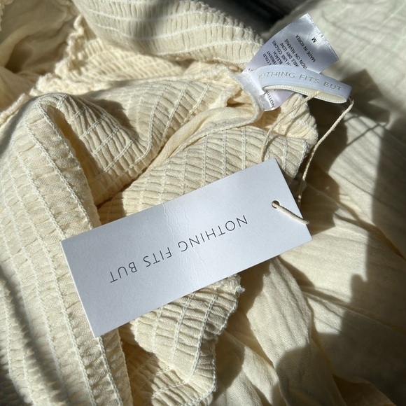 Nothing Fits But Aoi Dress Size M Eggshell Midi Maternity Smocked Cotton NWT - Picture 5 of 8